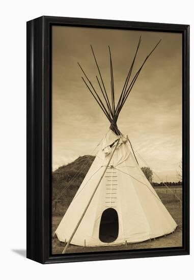 Native American Teepee, Grand Island, Nebraska, USA-Walter Bibikow-Framed Premier Image Canvas