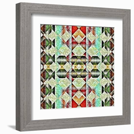 Native American Traditional Pattern-kgtoh-Framed Art Print