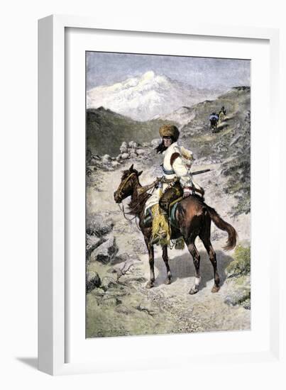 Native American Trapper in the Rocky Mountains of the Northwest-null-Framed Giclee Print