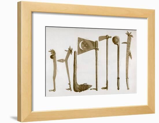 Native American War Clubs-Seth Eastman-Framed Art Print