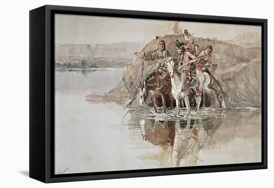 Native American War Party-Charles Marion Russell-Framed Premier Image Canvas