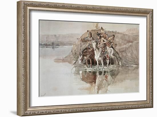 Native American War Party-Charles Marion Russell-Framed Giclee Print