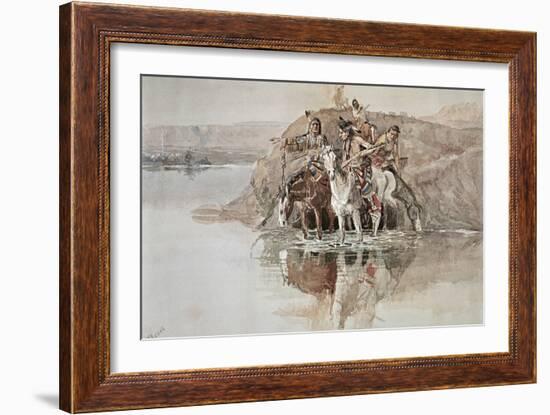 Native American War Party-Charles Marion Russell-Framed Giclee Print