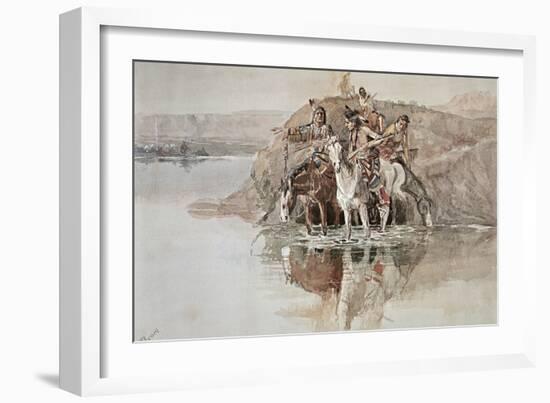 Native American War Party-Charles Marion Russell-Framed Giclee Print