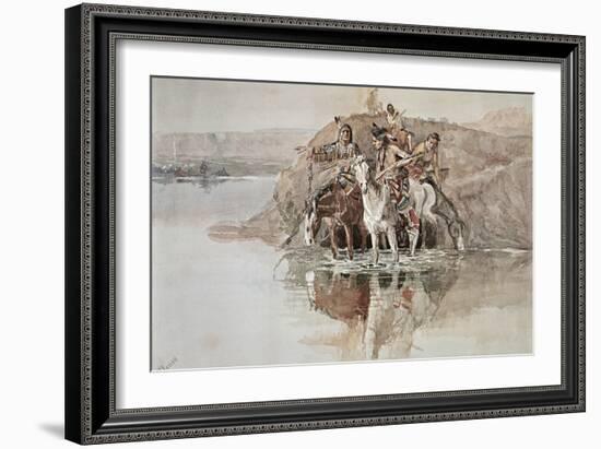 Native American War Party-Charles Marion Russell-Framed Giclee Print