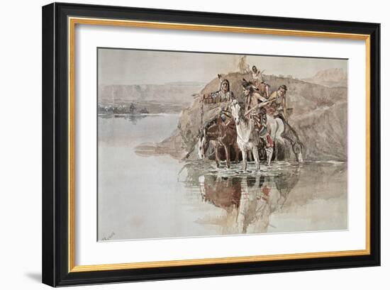 Native American War Party-Charles Marion Russell-Framed Giclee Print