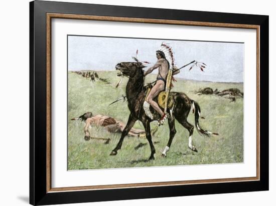 Native American Warrior Counting Coup, Northern Great Plains-null-Framed Giclee Print