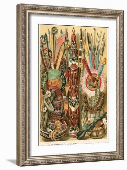 Native American Weapons and Designs-null-Framed Art Print