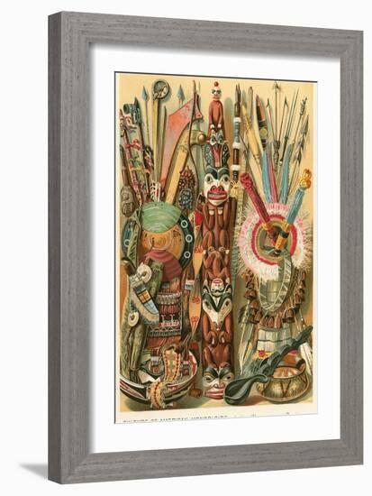 Native American Weapons and Designs-null-Framed Art Print