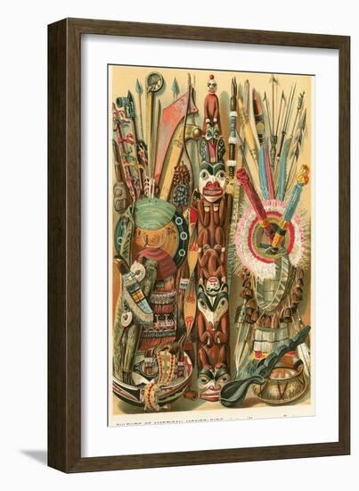 Native American Weapons and Designs-null-Framed Art Print