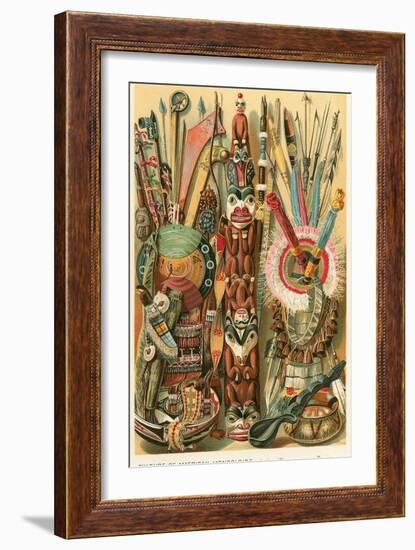 Native American Weapons and Designs-null-Framed Art Print