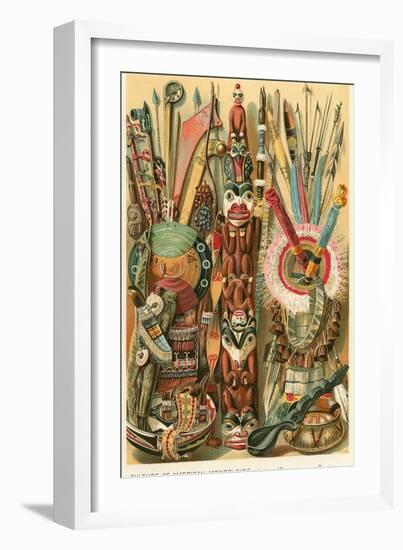 Native American Weapons and Designs-null-Framed Art Print