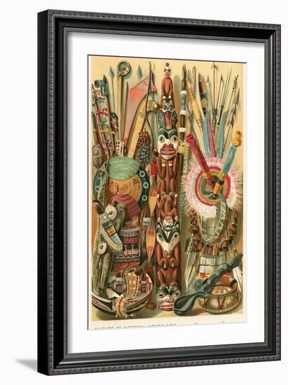 Native American Weapons and Designs-null-Framed Art Print