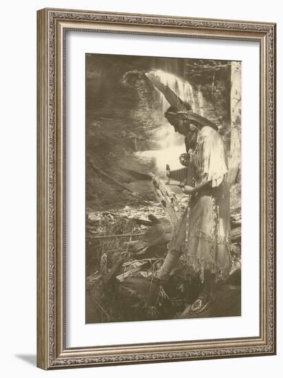 Native American Woman with Camera-null-Framed Art Print