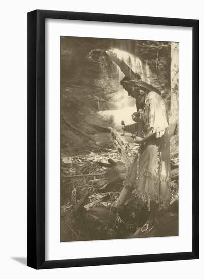 Native American Woman with Camera-null-Framed Art Print