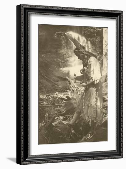 Native American Woman with Camera-null-Framed Art Print