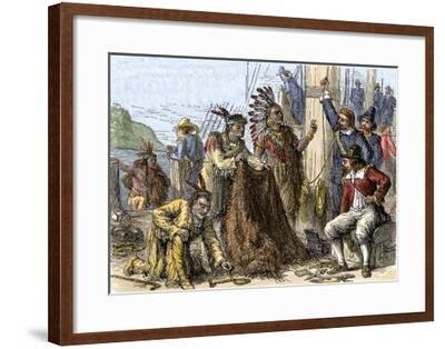 'Native Americans Aboard Ship to Trade Their Furs to ...