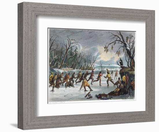 Native Americans: Ball Play, 1855-null-Framed Giclee Print