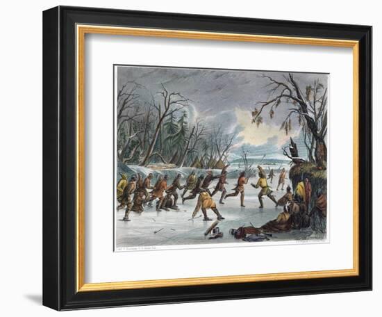 Native Americans: Ball Play, 1855--Framed Giclee Print