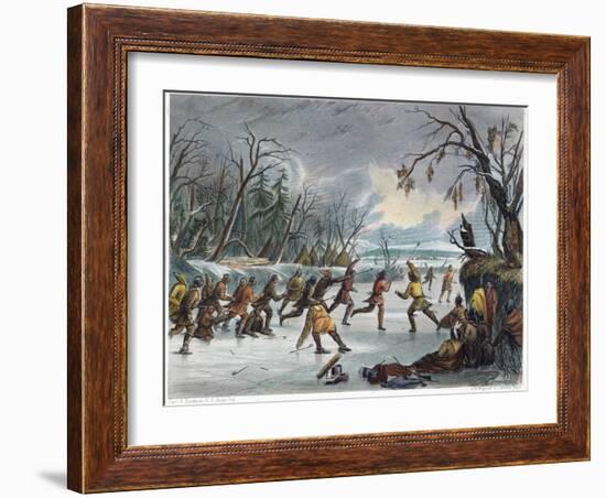 Native Americans: Ball Play, 1855-null-Framed Giclee Print