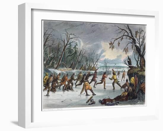 Native Americans: Ball Play, 1855-null-Framed Giclee Print