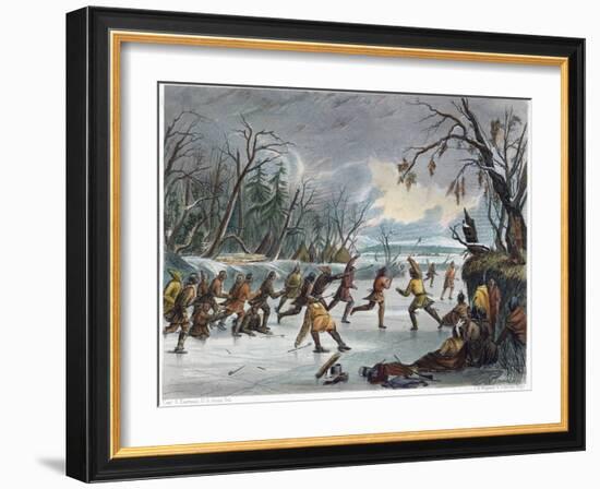 Native Americans: Ball Play, 1855-null-Framed Giclee Print