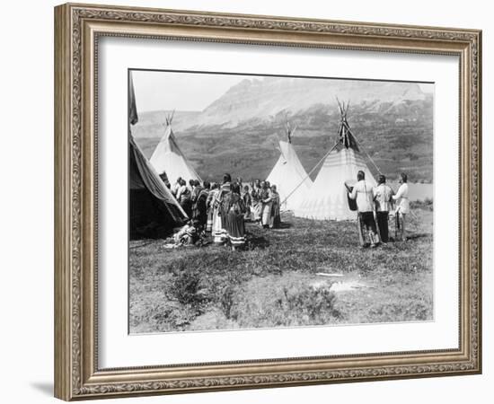 Native Americans Dance amongst Teepees-Philip Gendreau-Framed Photographic Print