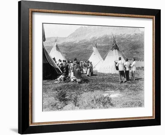 Native Americans Dance amongst Teepees-Philip Gendreau-Framed Photographic Print