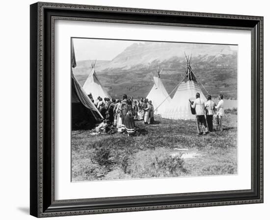 Native Americans Dance amongst Teepees-Philip Gendreau-Framed Photographic Print