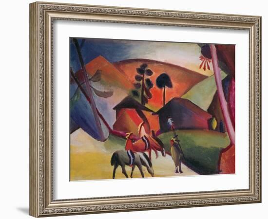 Native Americans on Horses, 1911-Auguste Macke-Framed Giclee Print