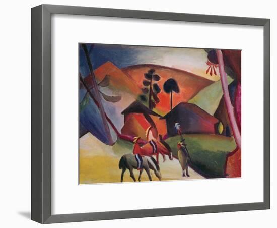 Native Americans on Horses, 1911-Auguste Macke-Framed Giclee Print