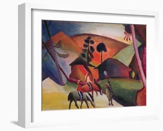 Native Americans on Horses, 1911-Auguste Macke-Framed Giclee Print