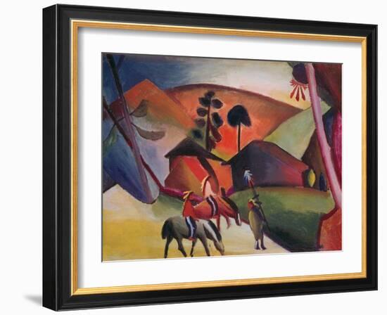 Native Americans on Horses, 1911-Auguste Macke-Framed Premium Giclee Print