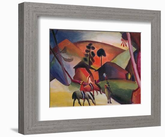 Native Americans on Horses, 1911-Auguste Macke-Framed Giclee Print