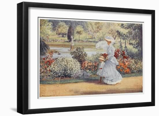 Native Australian and Her Daughter Stroll Among Indigenous Australian Flora in the Botanical Garden-Percy F.s. Spence-Framed Art Print