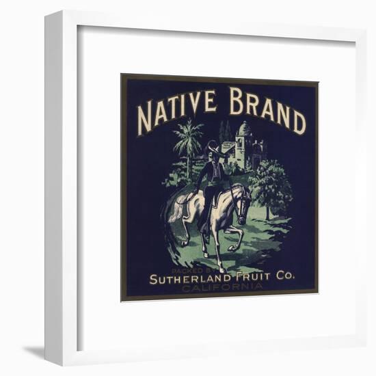 Native Brand - California - Citrus Crate Label-Lantern Press-Framed Art Print