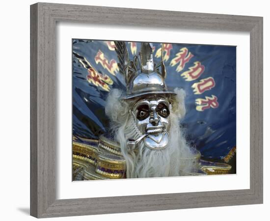 Native Dancer in Mask and Headdress, La Paz, Bolivia-Jim Zuckerman-Framed Photographic Print