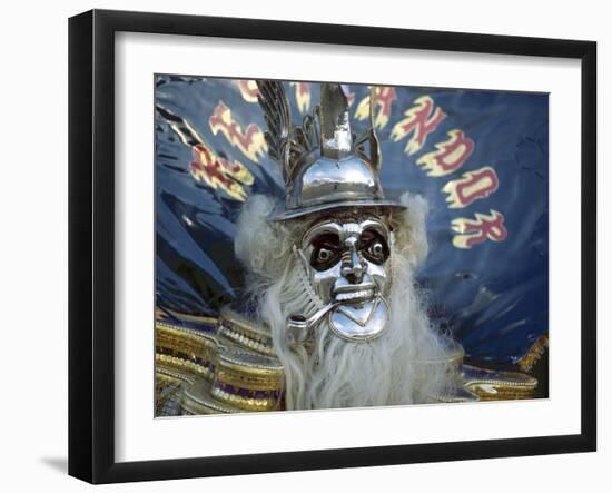 Native Dancer in Mask and Headdress, La Paz, Bolivia-Jim Zuckerman-Framed Photographic Print