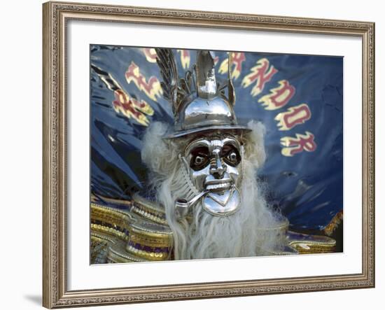 Native Dancer in Mask and Headdress, La Paz, Bolivia-Jim Zuckerman-Framed Photographic Print