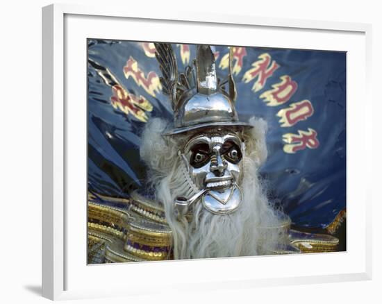 Native Dancer in Mask and Headdress, La Paz, Bolivia-Jim Zuckerman-Framed Photographic Print