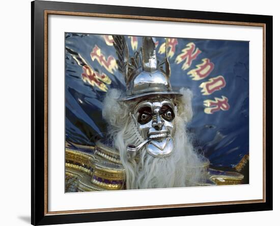 Native Dancer in Mask and Headdress, La Paz, Bolivia-Jim Zuckerman-Framed Photographic Print