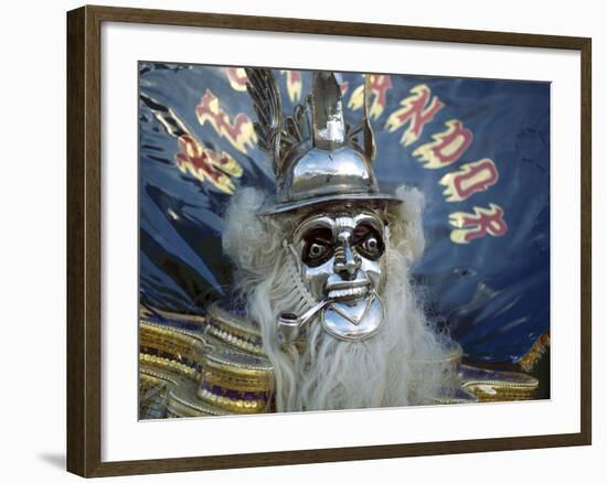 Native Dancer in Mask and Headdress, La Paz, Bolivia-Jim Zuckerman-Framed Photographic Print