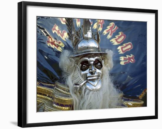 Native Dancer in Mask and Headdress, La Paz, Bolivia-Jim Zuckerman-Framed Photographic Print