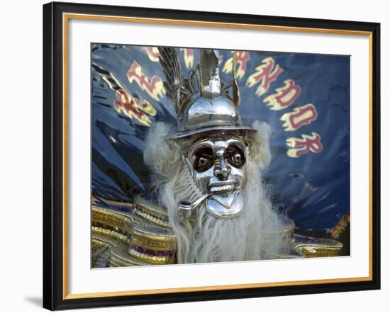 Native Dancer in Mask and Headdress, La Paz, Bolivia-Jim Zuckerman-Framed Photographic Print