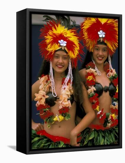 Native Dancers, Huahine, Tahiti, French Polynesia, Oceania-Bill Bachmann-Framed Premier Image Canvas