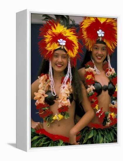 Native Dancers, Huahine, Tahiti, French Polynesia, Oceania-Bill Bachmann-Framed Premier Image Canvas