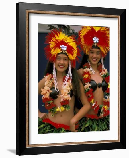 Native Dancers, Huahine, Tahiti, French Polynesia, Oceania-Bill Bachmann-Framed Photographic Print