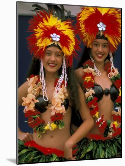 Native Dancers, Huahine, Tahiti, French Polynesia, Oceania-Bill Bachmann-Mounted Photographic Print