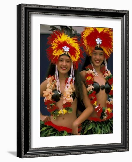 Native Dancers, Huahine, Tahiti, French Polynesia, Oceania-Bill Bachmann-Framed Photographic Print