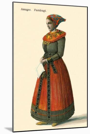 Native Dress, Copenhagen, Denmark-null-Mounted Art Print